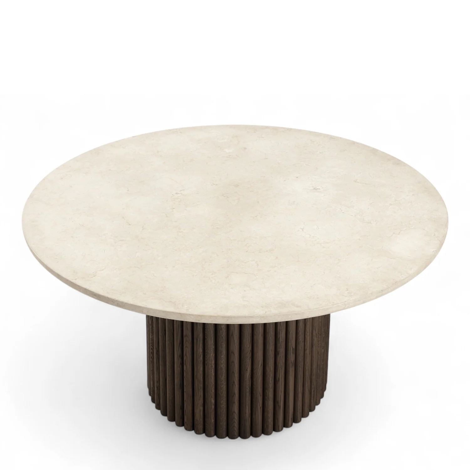 Sculpted 59" Marble/Oak Dining Table - Image 4