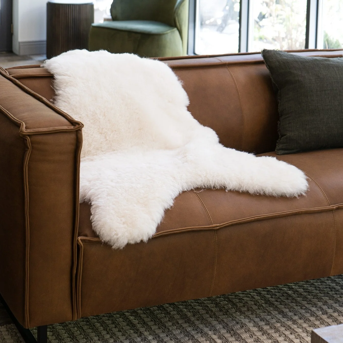 Shorn White Sheepskin Throw - Image 6