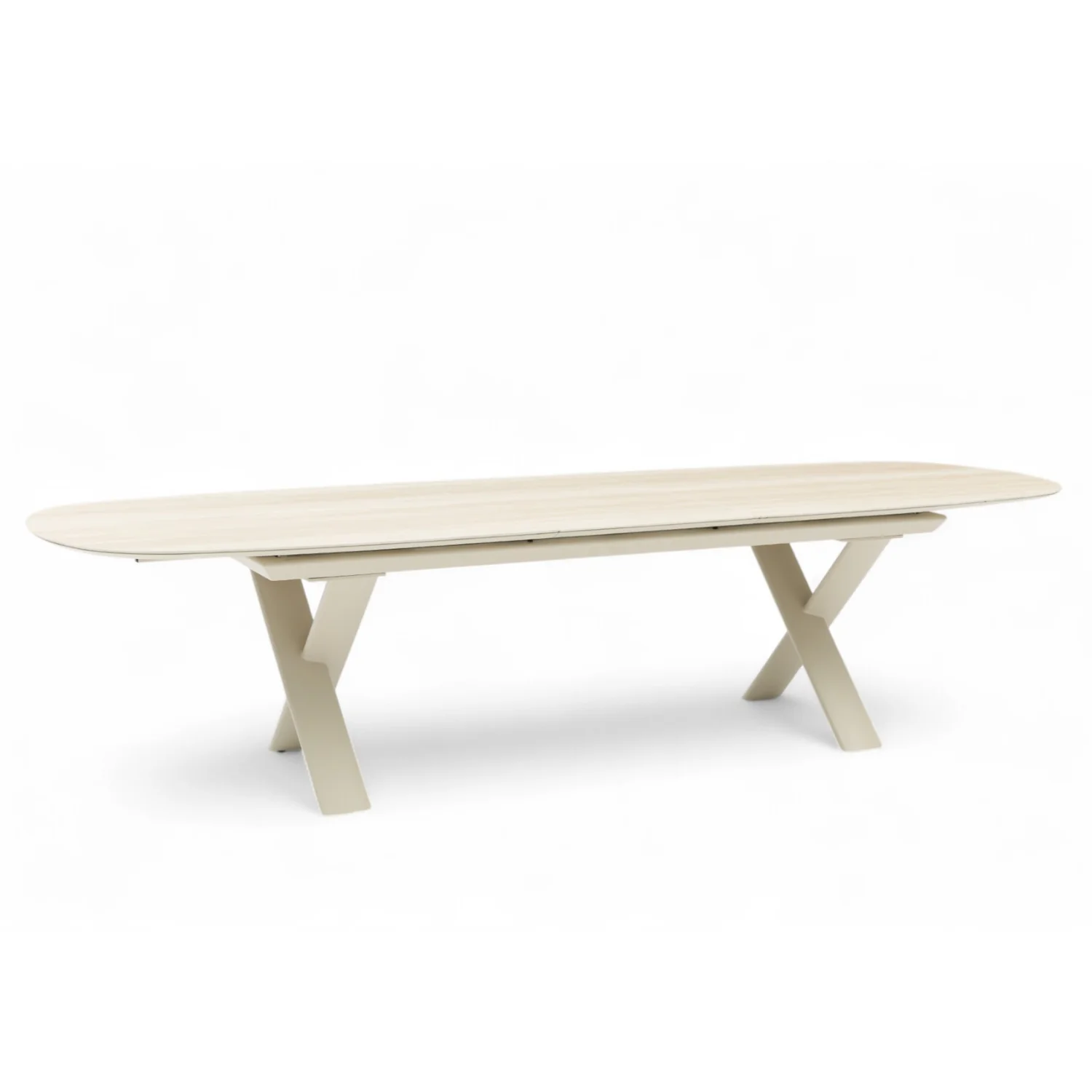 Simcoe Ceramic Outdoor 98/122" Dining Set - Beige - Image 11