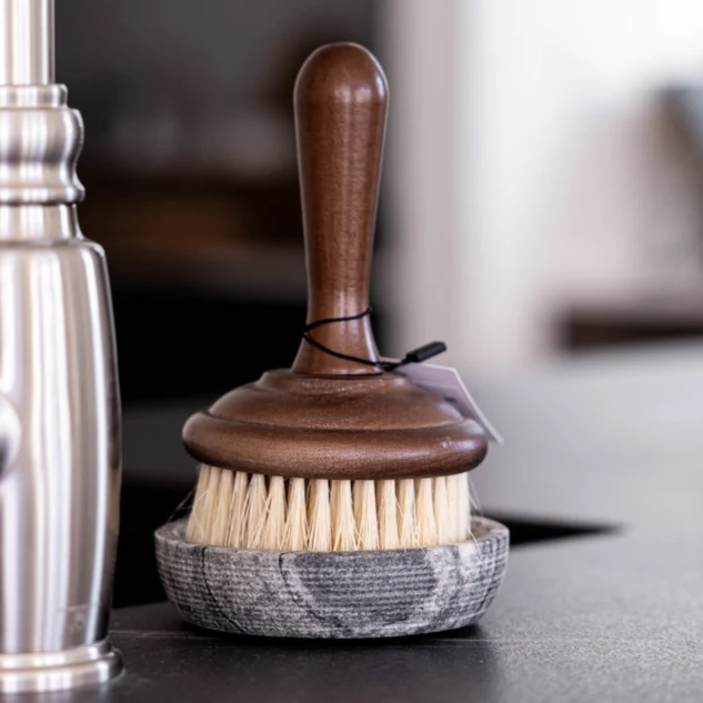 Grey Marble Soap/Dish Brush Holder