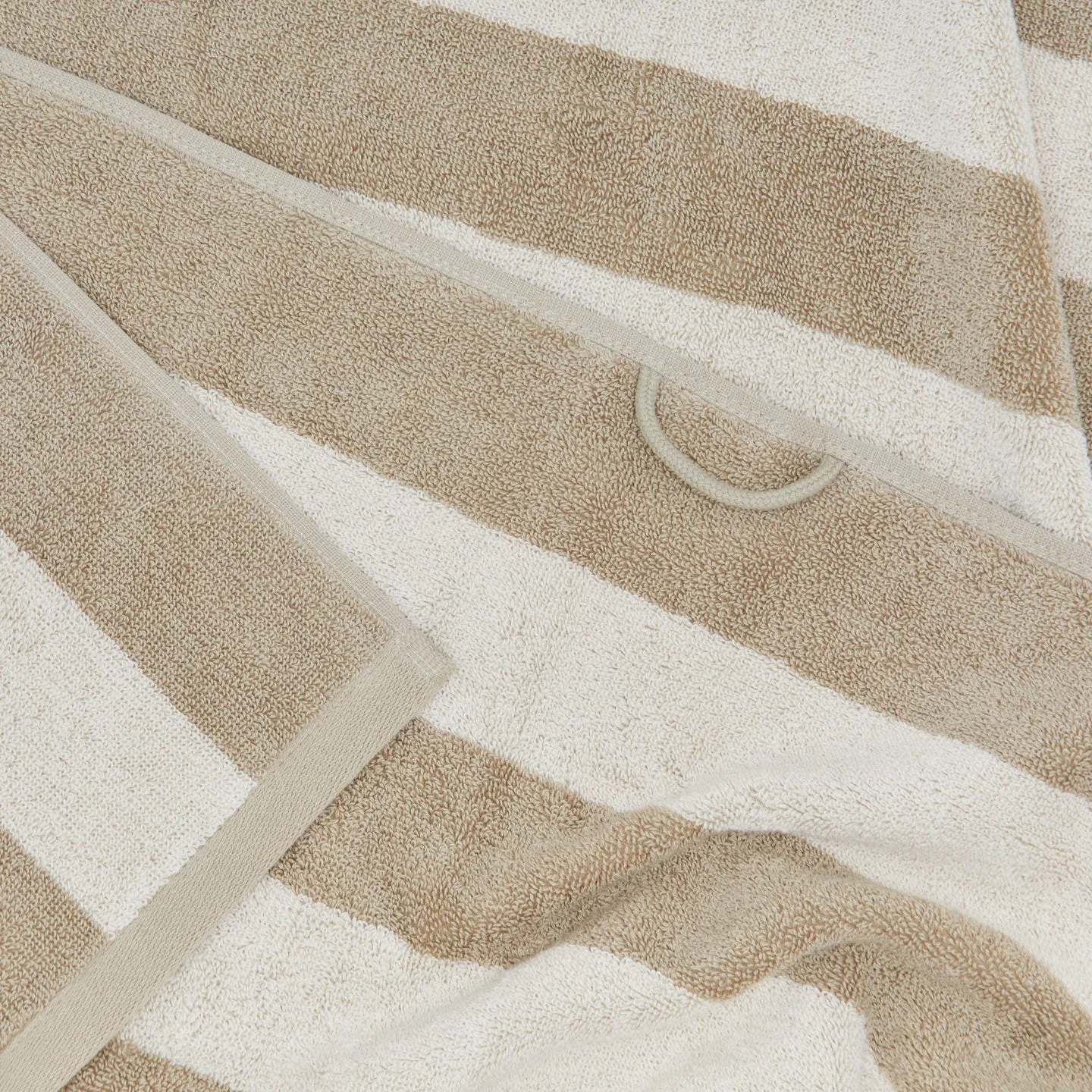 Sorrento Striped Terry Towels - Ivory/Flax - Image 3