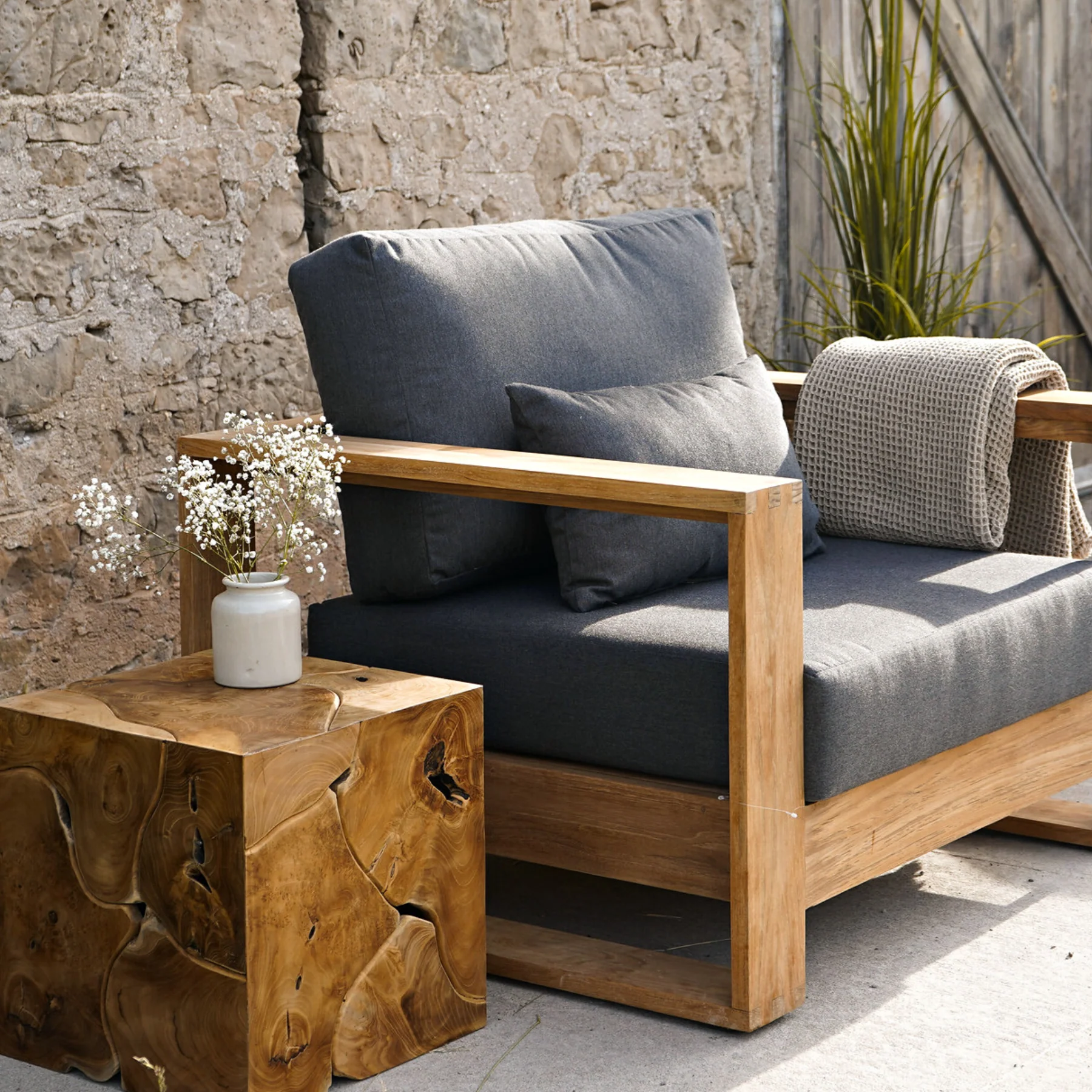 Teak Cube End Table - Image 3
