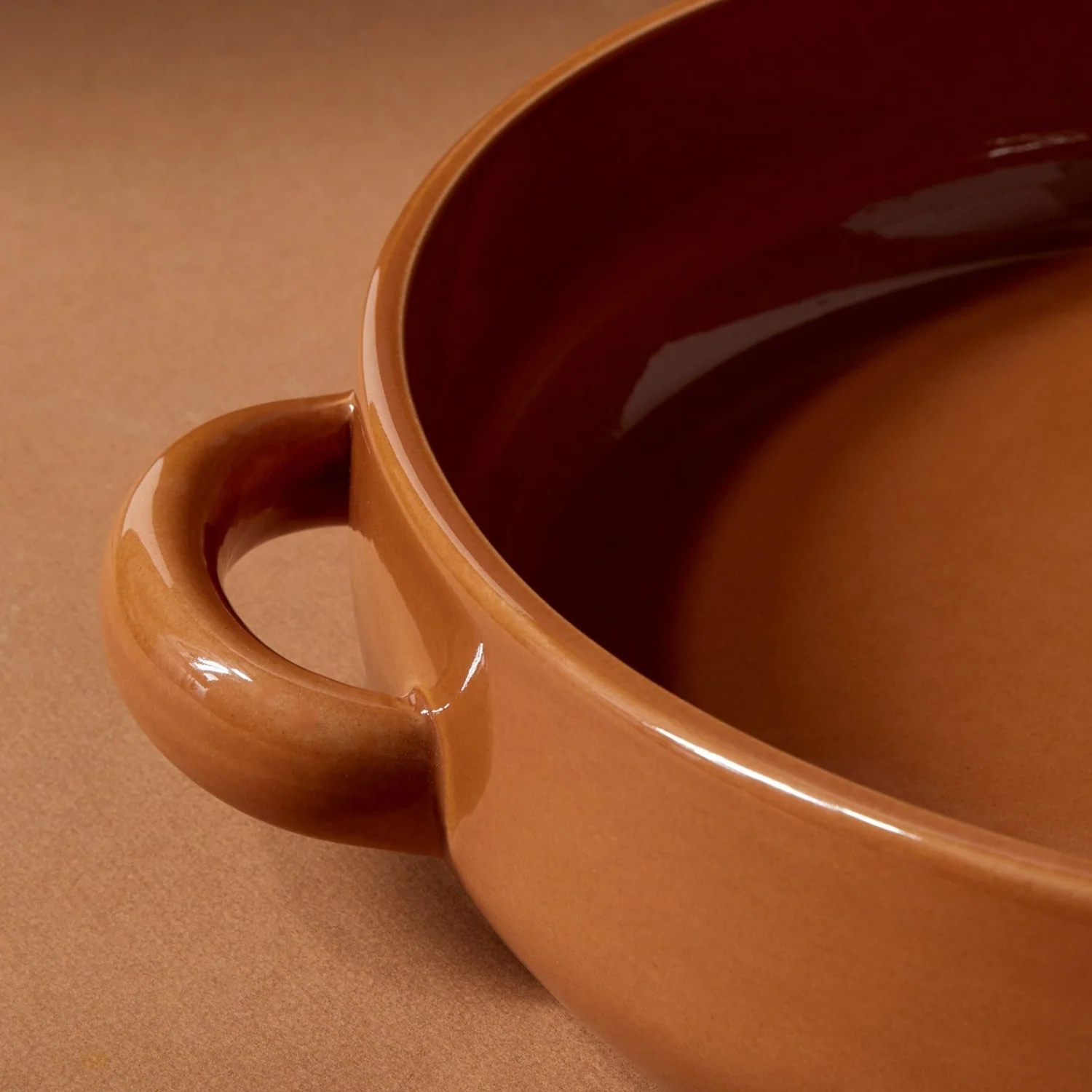 Stoneware Serving Plate w/Handles - Terracotta - Image 2