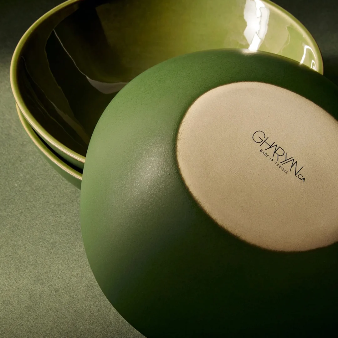 Stoneware Soup Plate - Green - Image 3