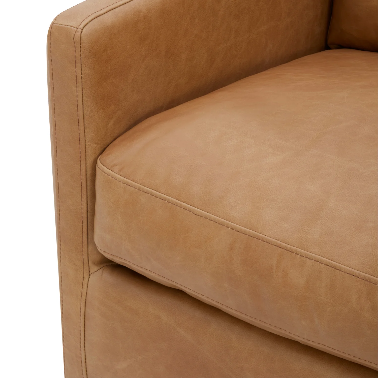 Stratford Swivel Lounge Chair - Distressed Cognac Leather - Image 11