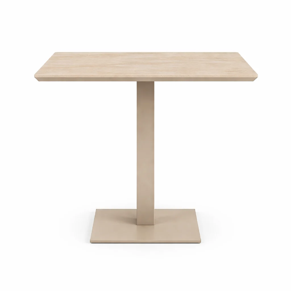 Studio 35" Ceramic Dining Table - Stone Taupe/Travertine
