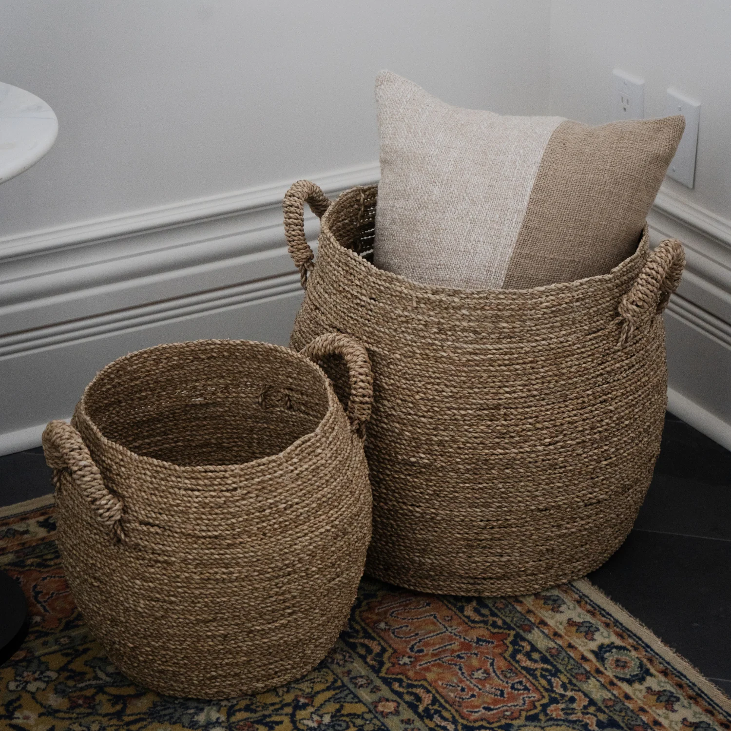 Surrey Natural Seagrass Basket w/ Handles - Image 4