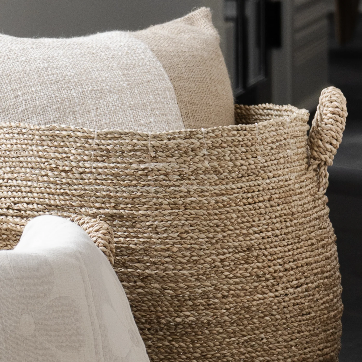 Surrey Natural Seagrass Basket w/ Handles - Image 6