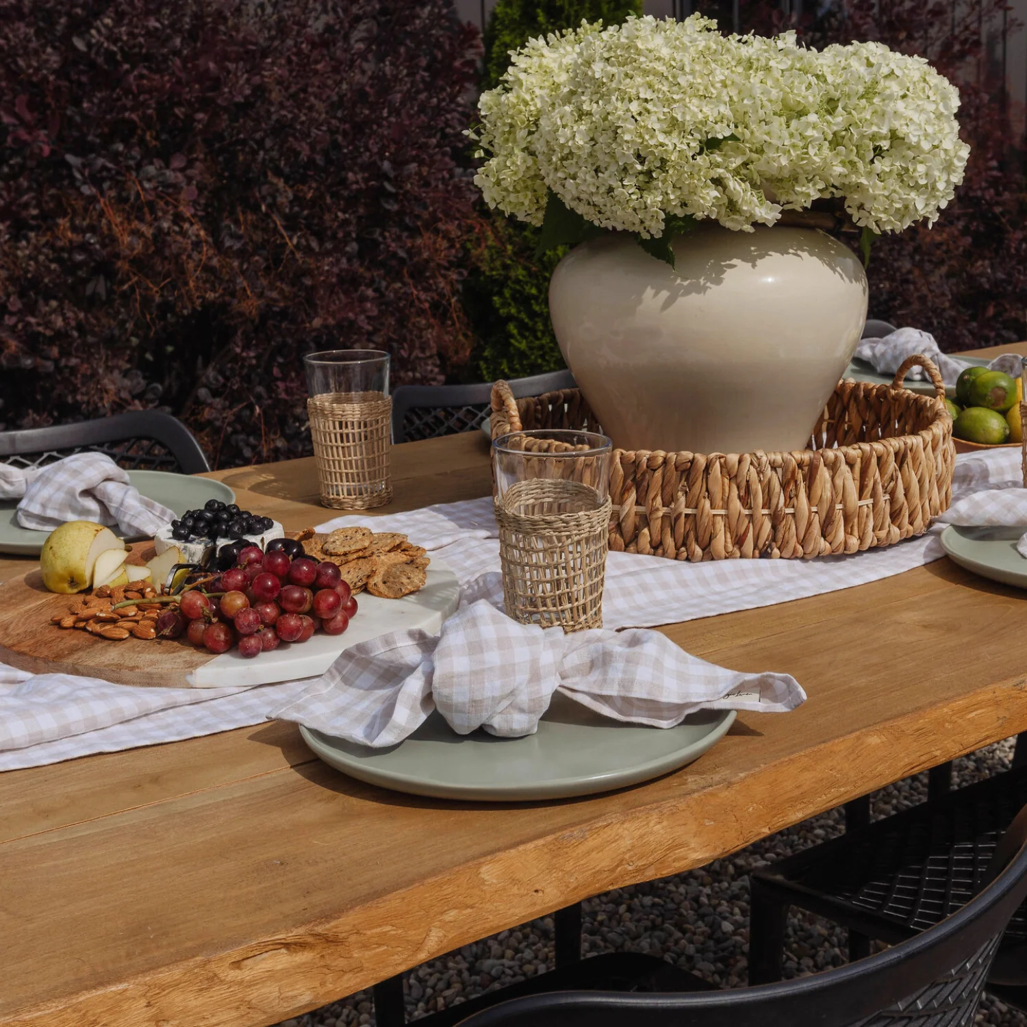 Live Edge Teak Charcoal Dining Table - Image 3