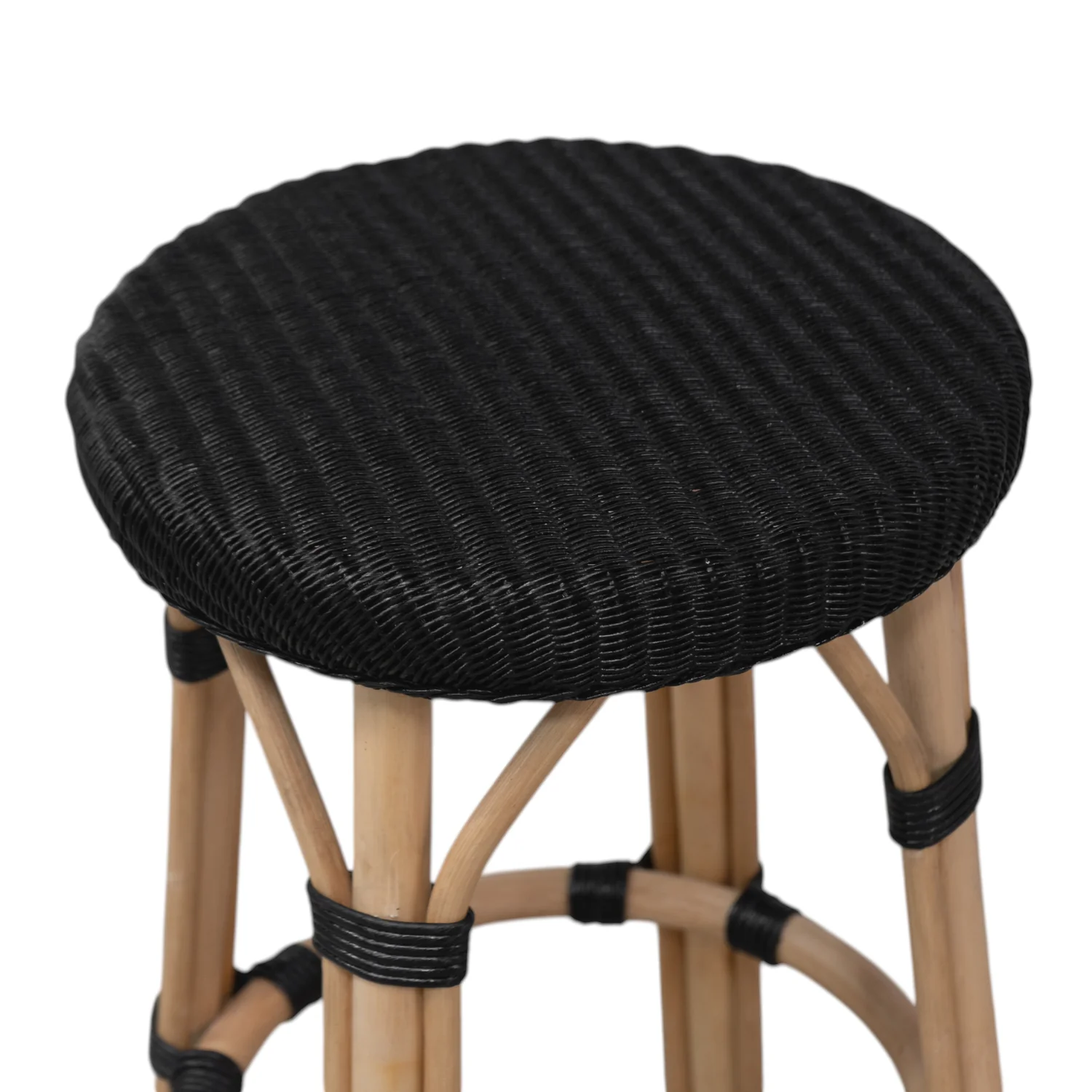 Portland Rattan Loom Counter Stool - Black - Image 3