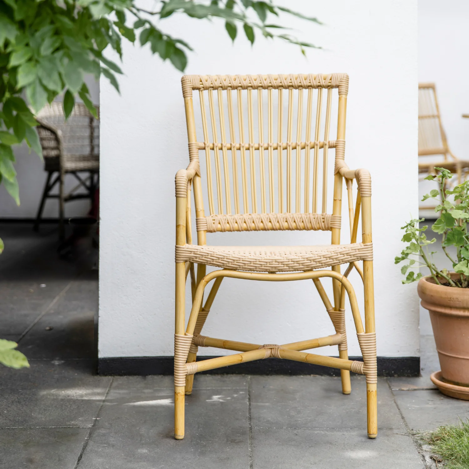 Venice Alu-Rattan Dining Arm Chair w/ Cushion - Image 3