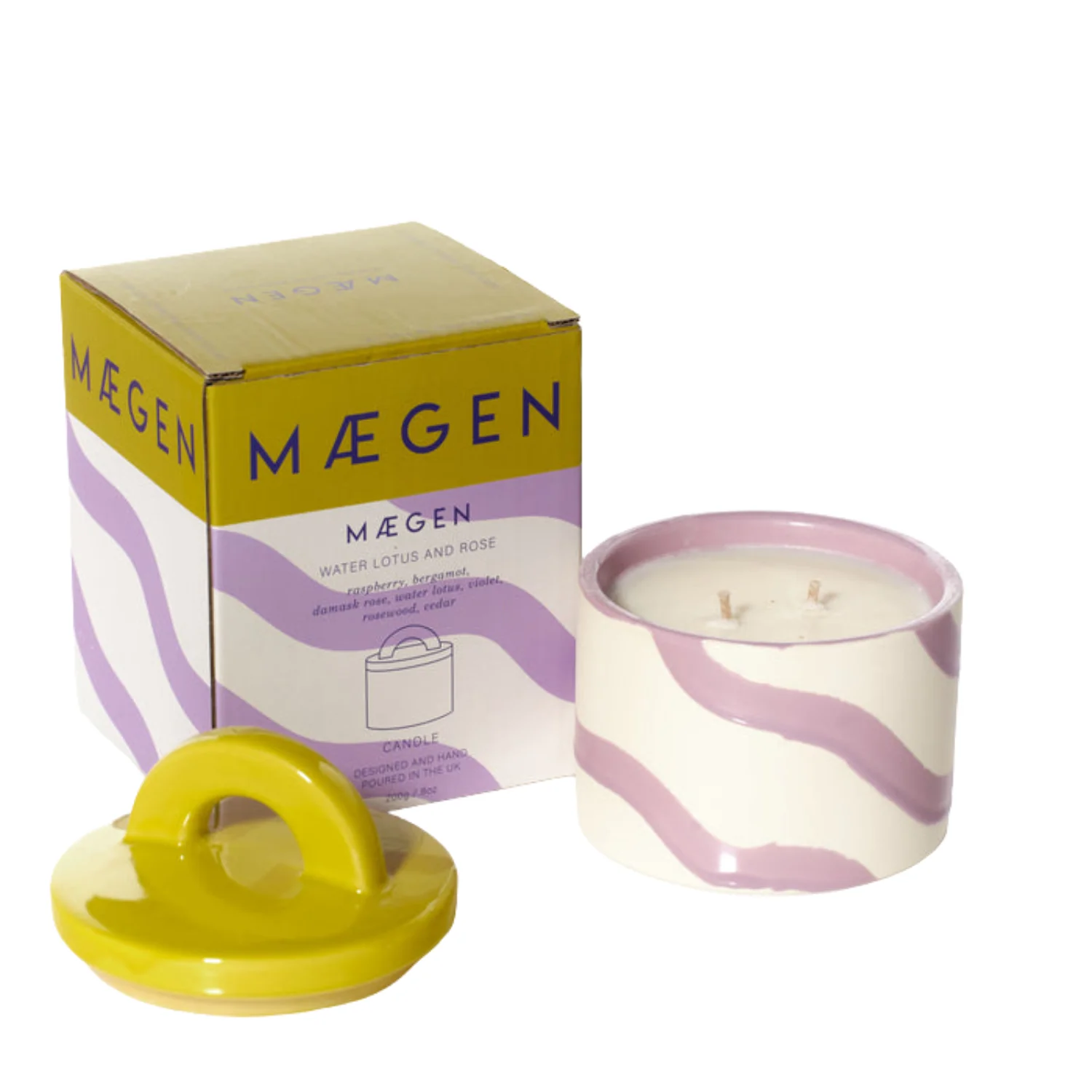 Geo Ceramic Candle Pot - Water Lotus/Rose - Image 5