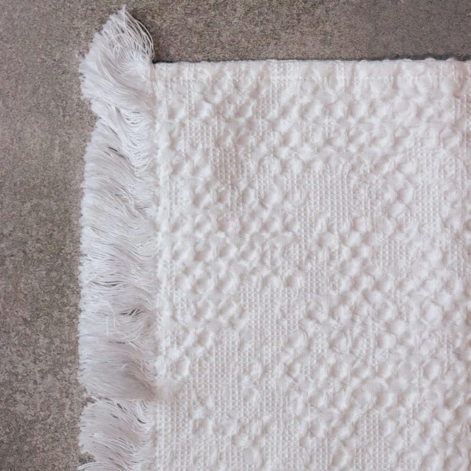White Cotton Waffle Bath Mat - Image 3