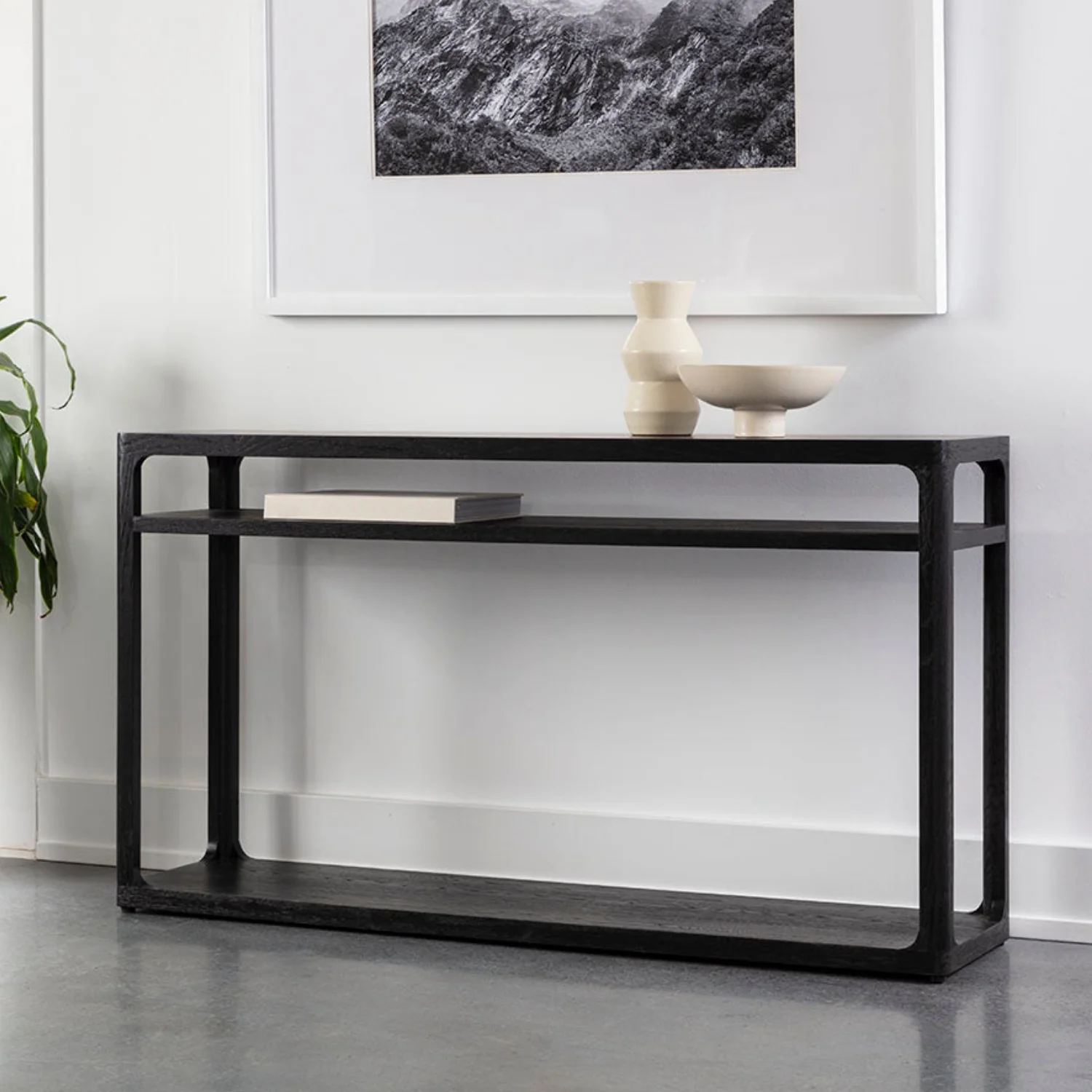 Windemere Oak Console Table - Black - Image 5