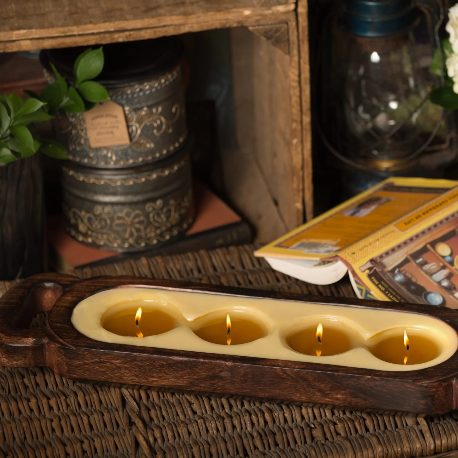 Wooden Red Currant Candle Tray